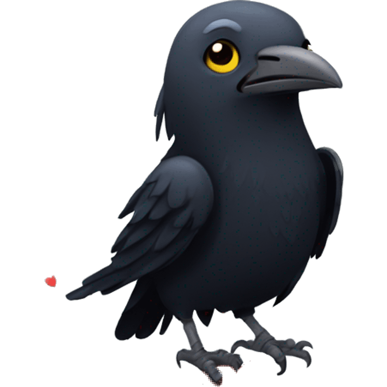 crow with hearts emoji