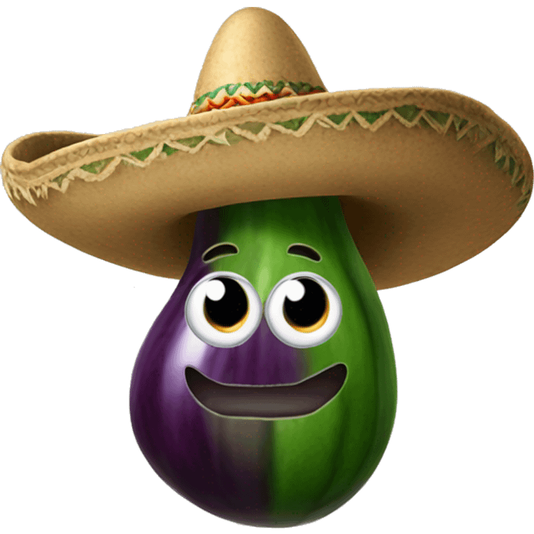 Eggplant wearing sombrero  emoji