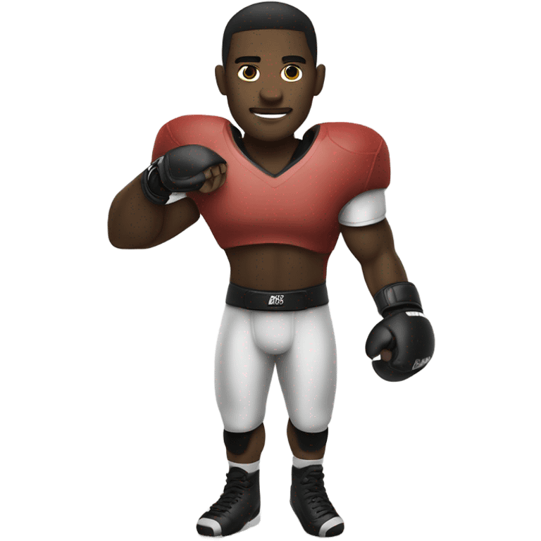 Football player with mma gloves  emoji