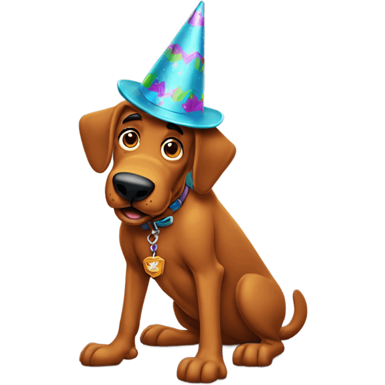 Scooby Doo in party hat emoji