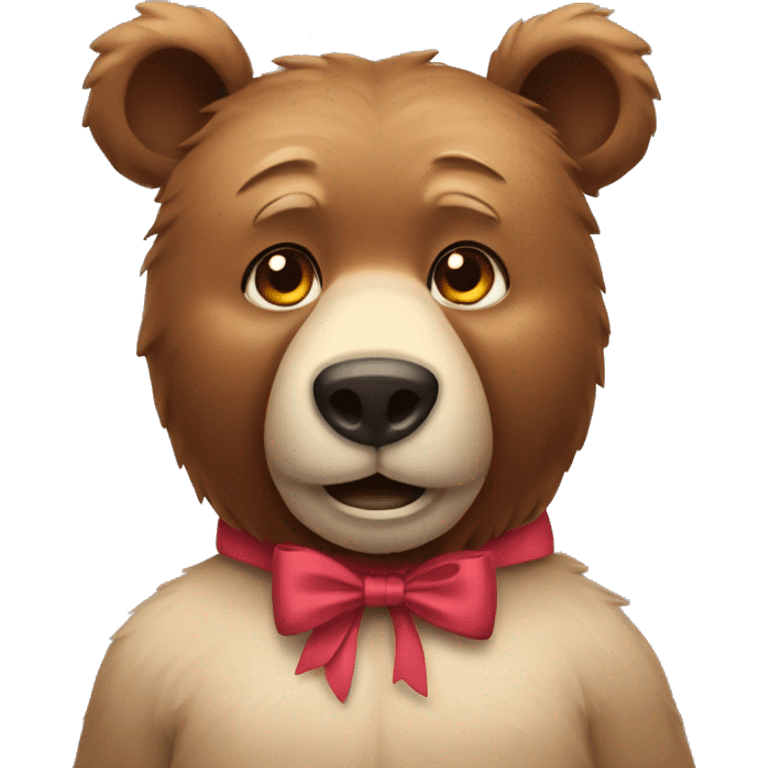 bear wearing bow emoji