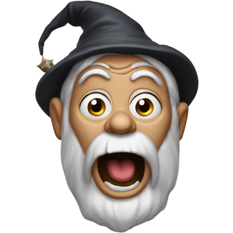 Horrified scared wizard emoji