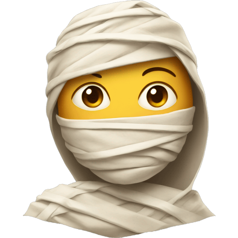 A mummy wrapped whole body with paper wrap emoji