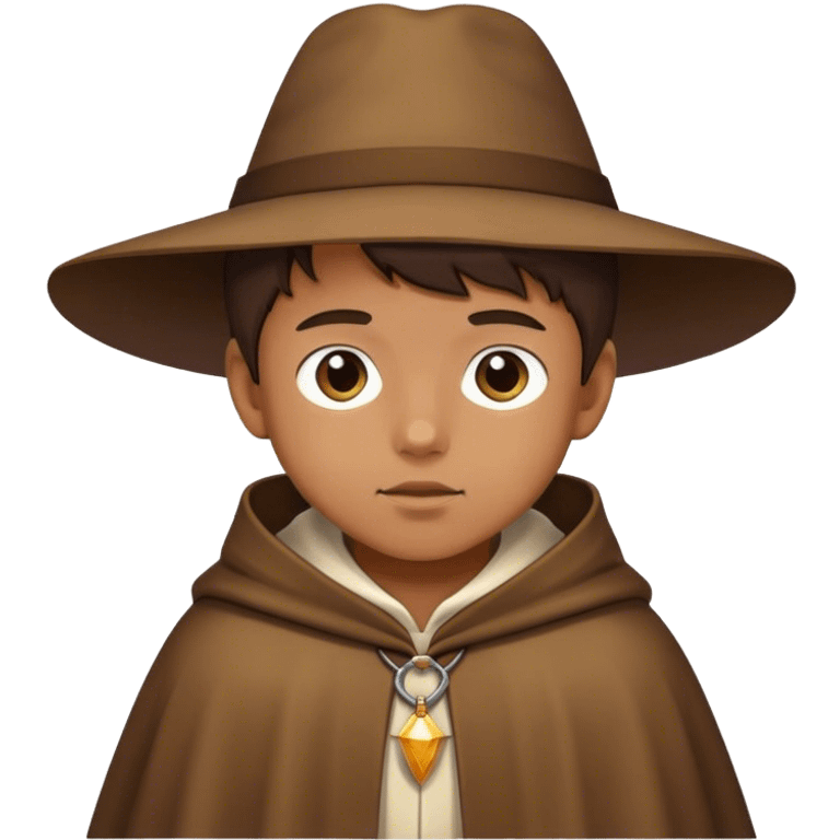 boy in pilgrim cloak looking emoji