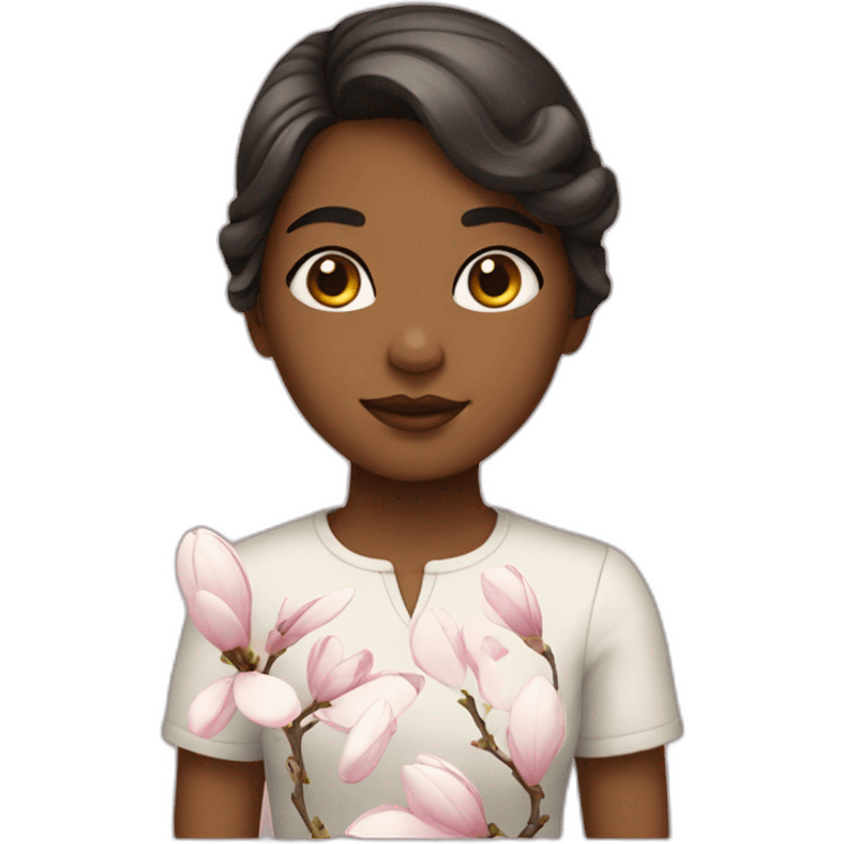 girl with magnolia emoji