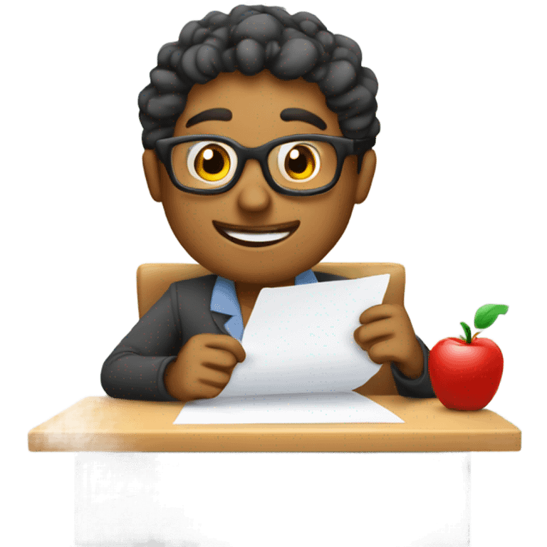 Teacher marking papers emoji