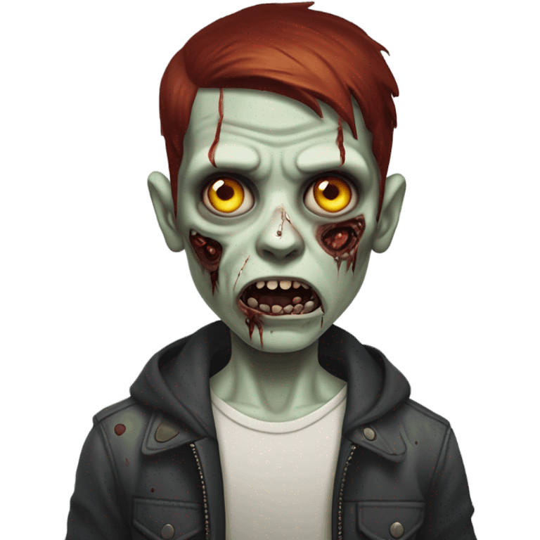 Zombie boy with dark red hair emoji