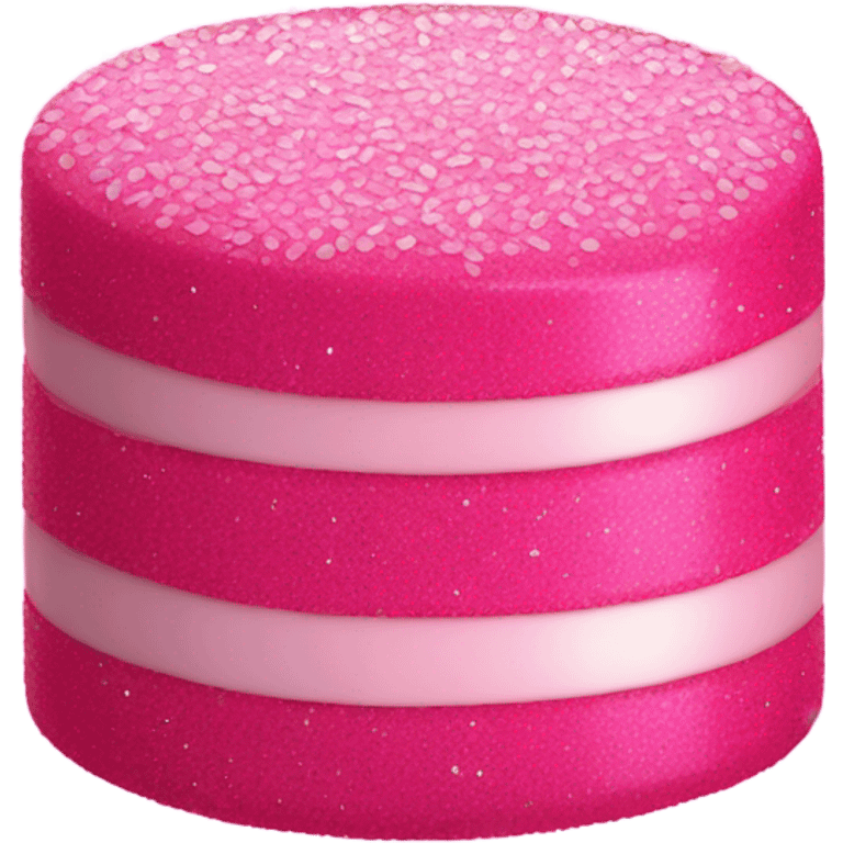 Hot pink ricecake with glitter  emoji