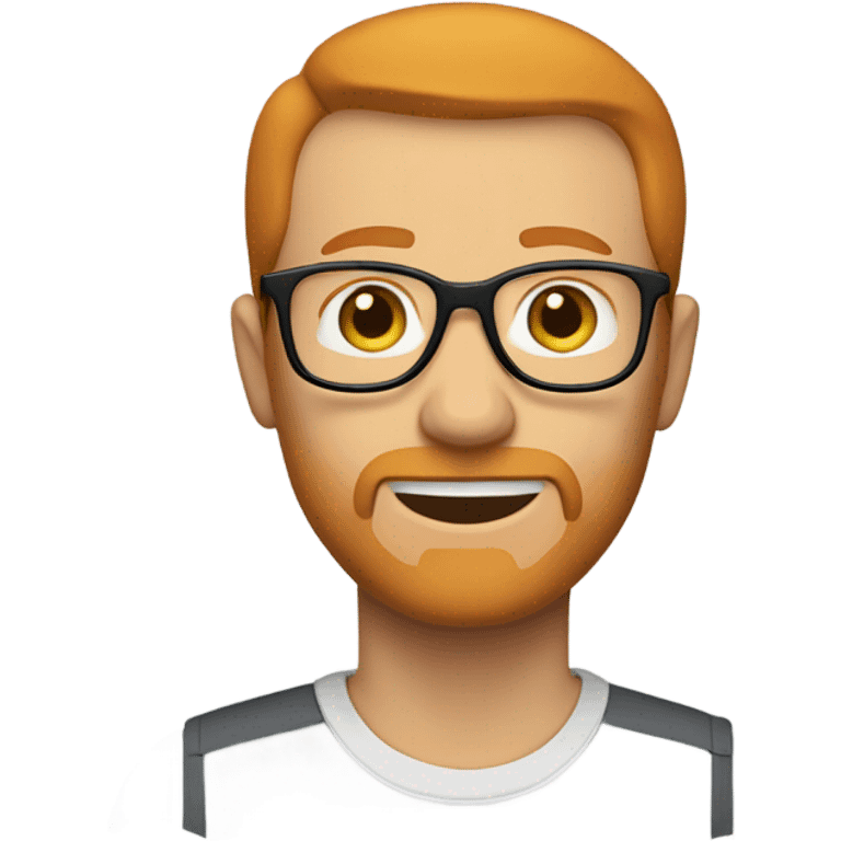 white man, balding ginger hair, ginger sideburns, glasses emoji