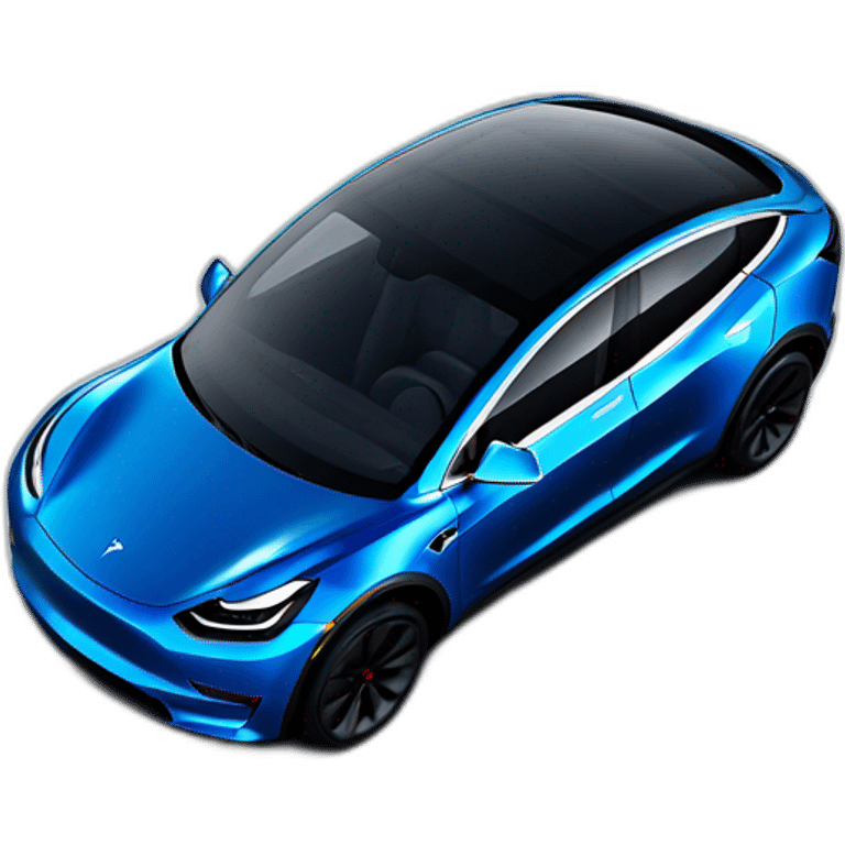 Tesla model y bleue emoji