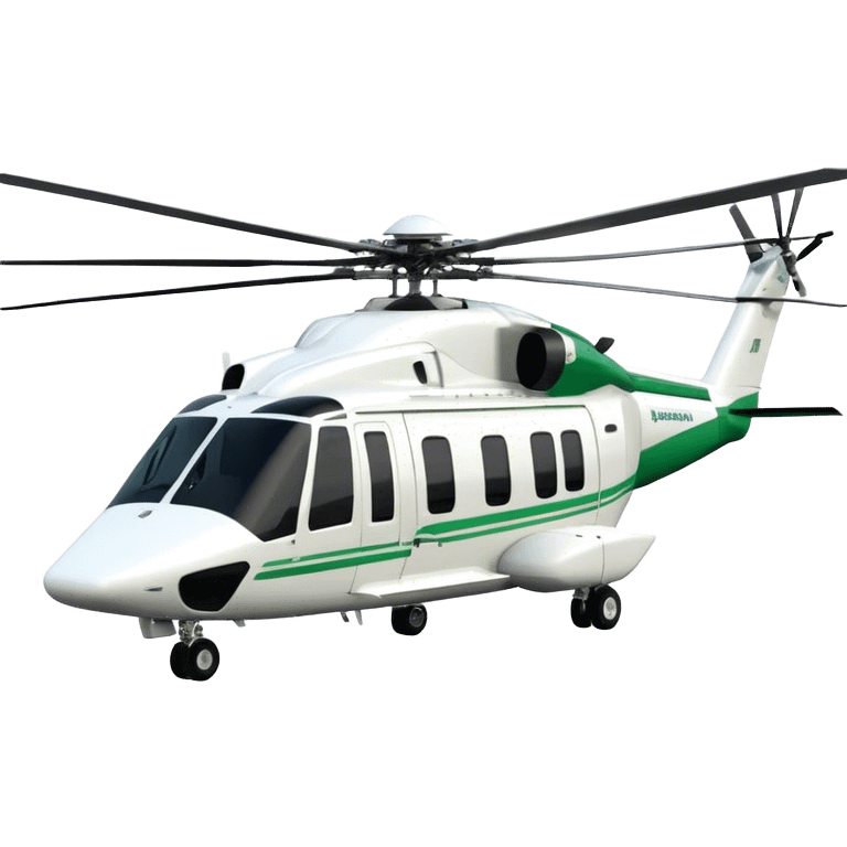 AgustaWestland AW139 - Leonardo (Model Year: 2022) (Iconic colour: White with green accents) emoji