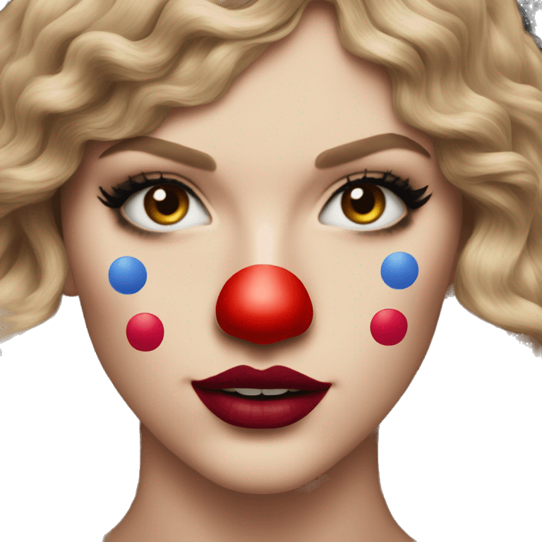 Taylor Swift wearing a clown make-up  emoji