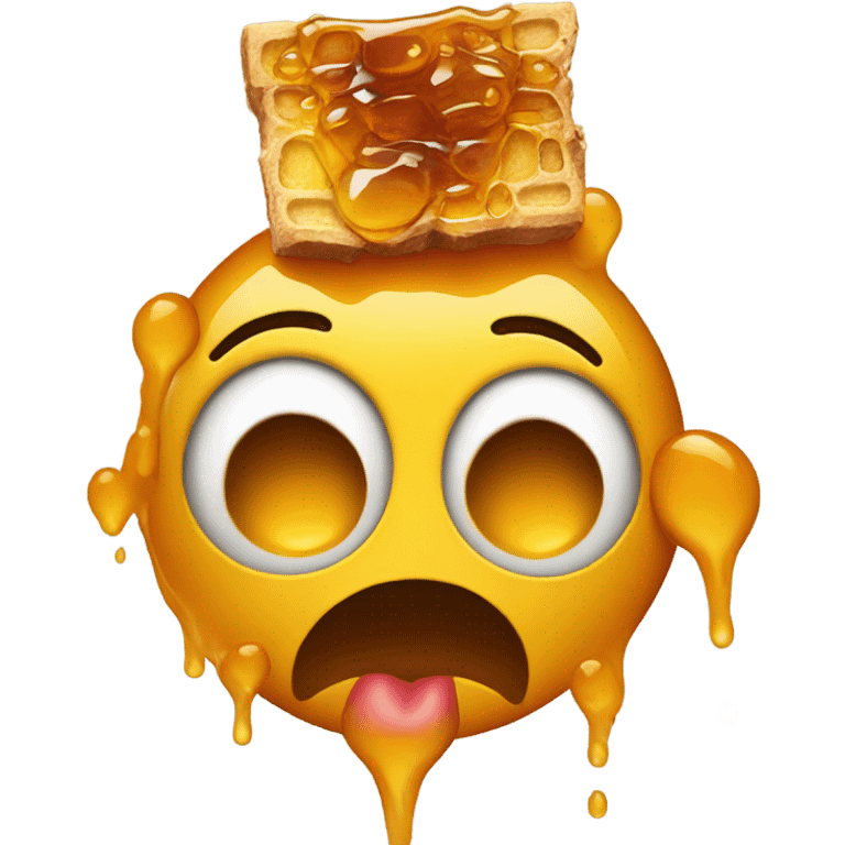 😲 with honey coming out his mouth emoji