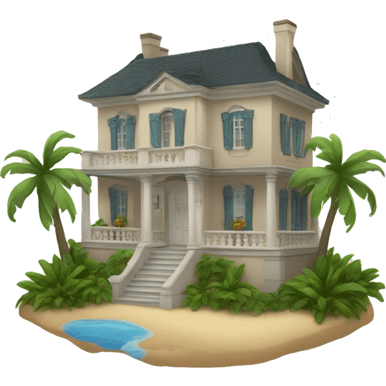 A mansion on a tropical island   emoji