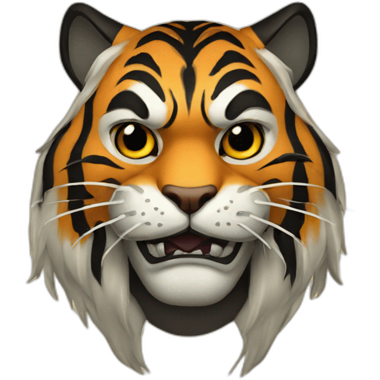 Tiger with evil face  samurai emoji