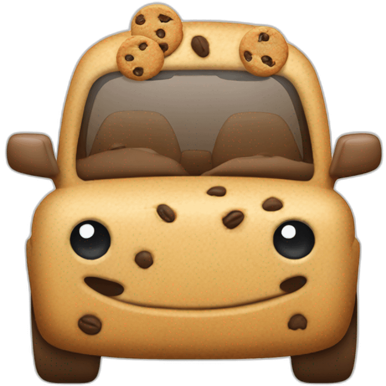 Car eating a cookie emoji