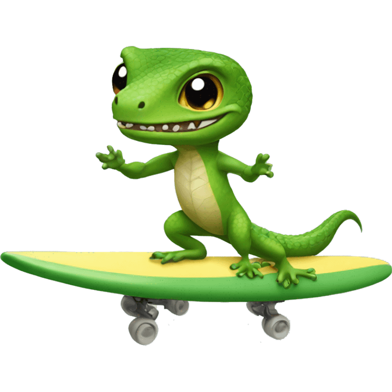 Surfing lizard  emoji