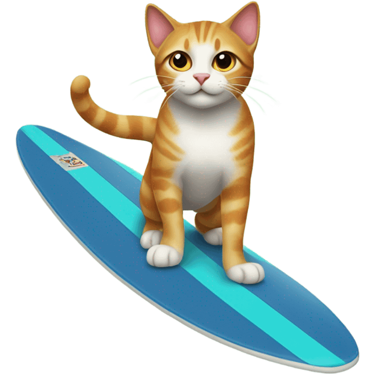 Cat on a surf board  emoji