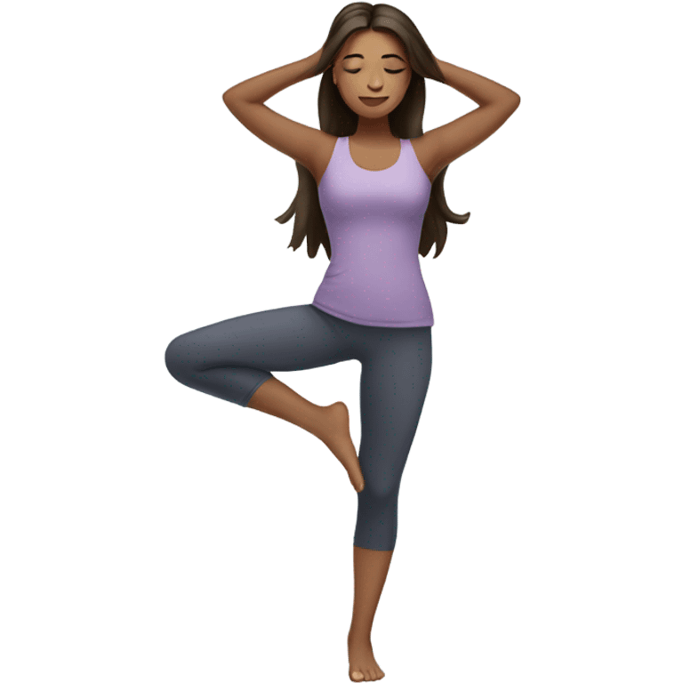 Brunette girl doing Yoga  emoji