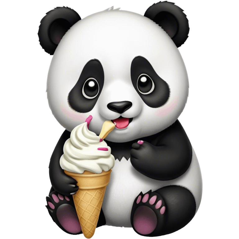 Panda eating ice cream emoji