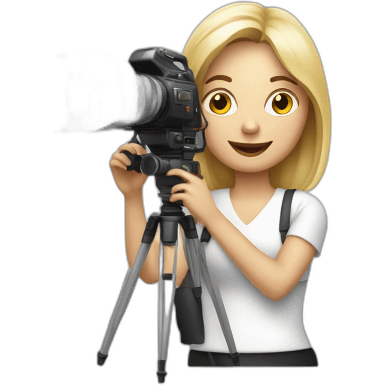 White film director woman holding a cinema camera emoji