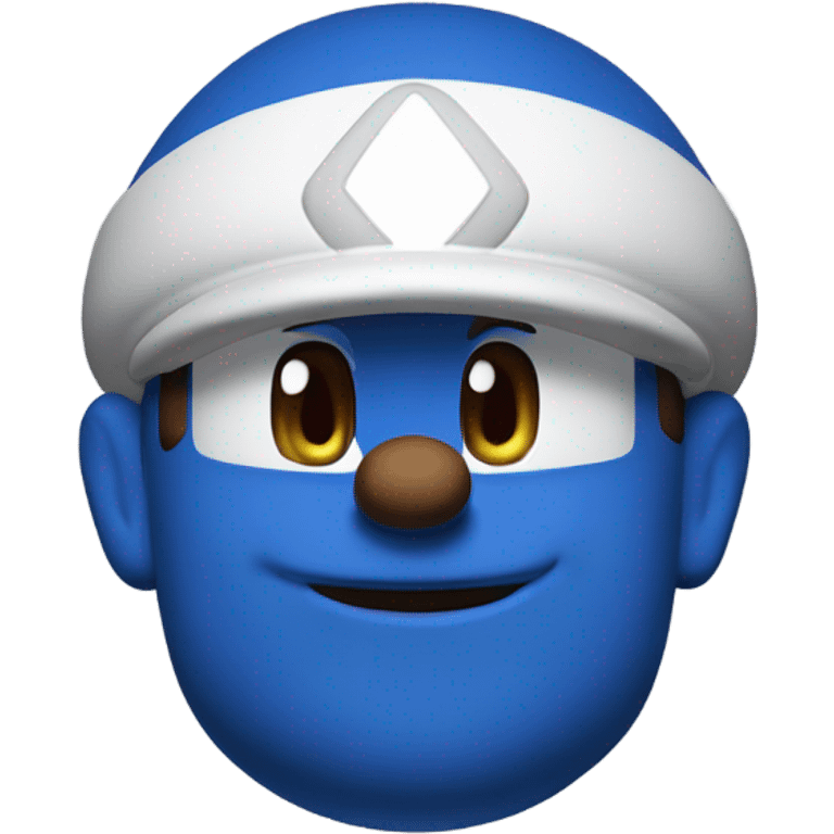 Super mario face bluee emoji