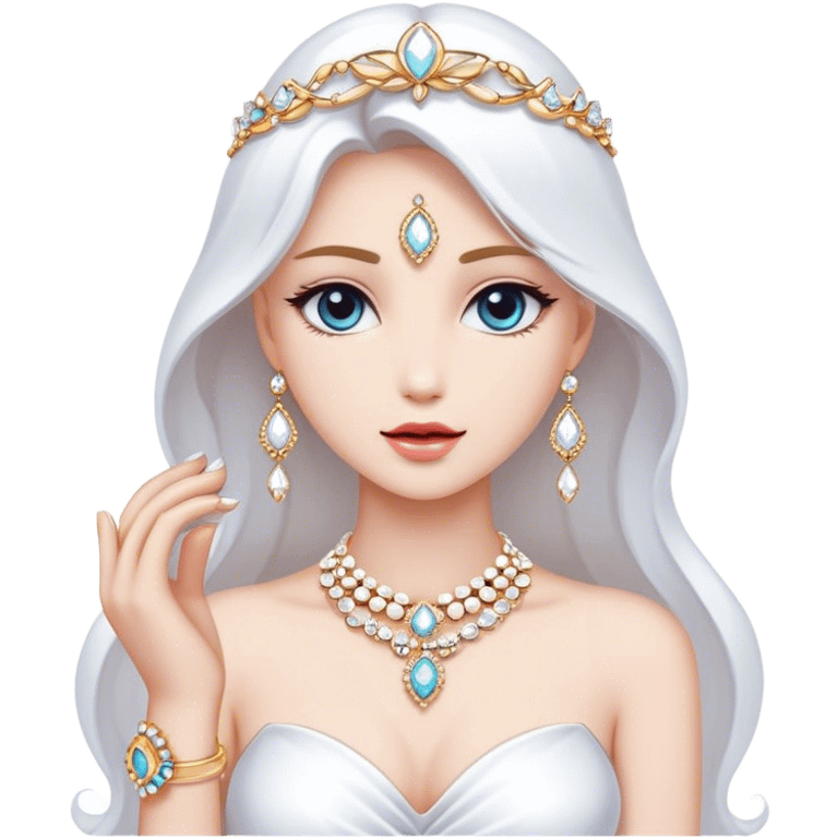 White beauty with jewelry emoji