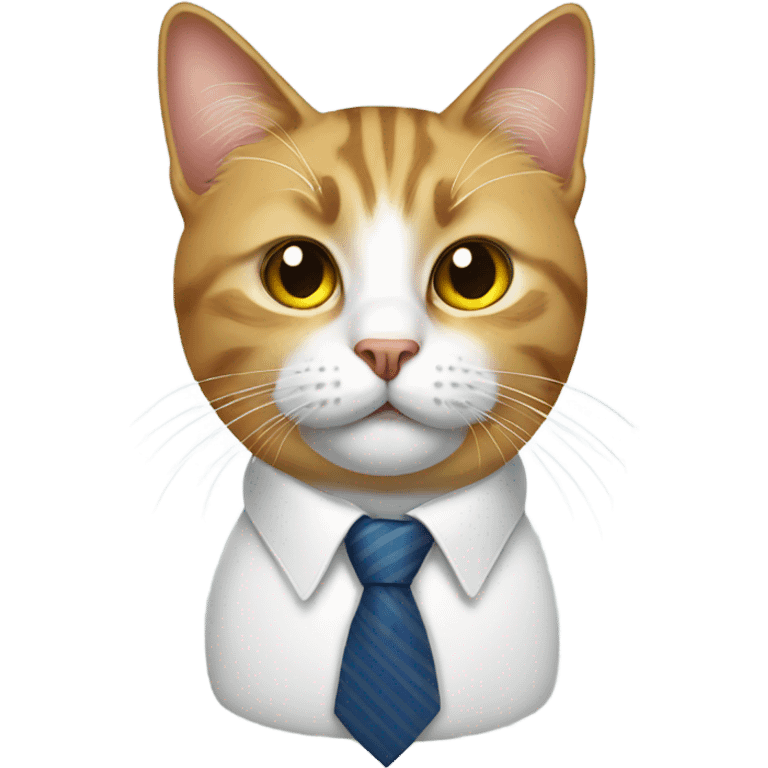 A cat wearing a tie emoji