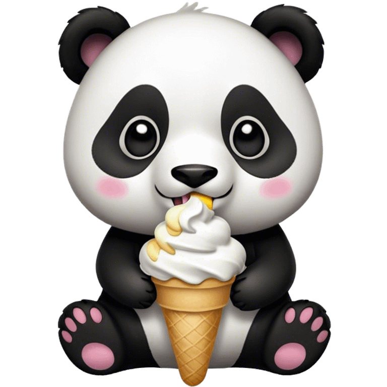 Panda eating ice cream emoji