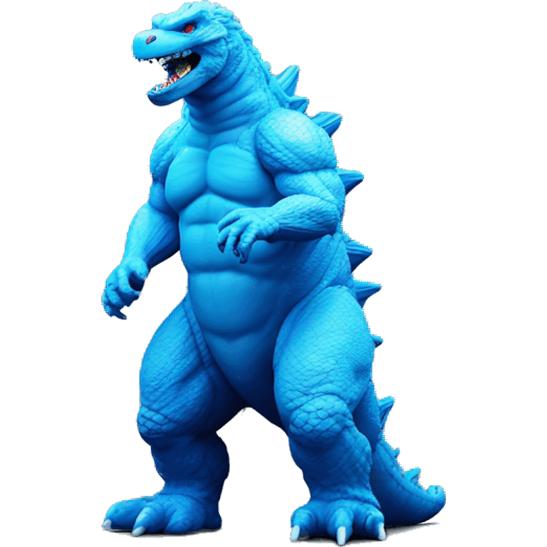 Godzilla blue fluo toy emoji