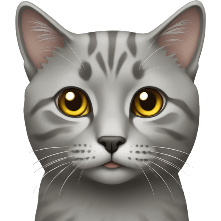 Grey Scottish straight cat emoji