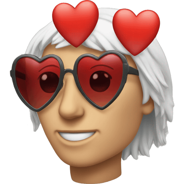 Red heart shaped sunglasses emoji