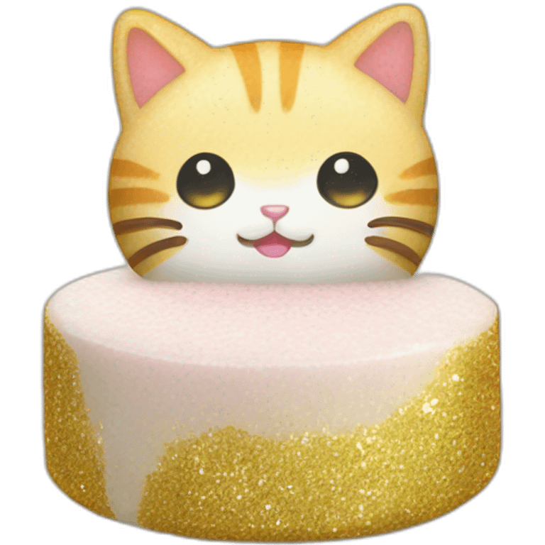 glitter rice cake mochi cat emoji