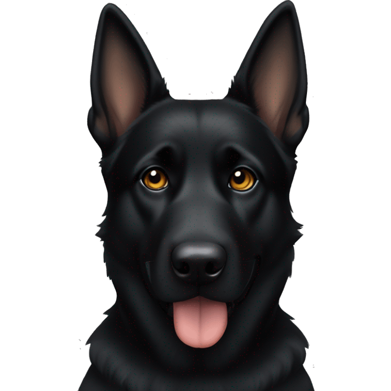 Black German Shepard fold one ear emoji