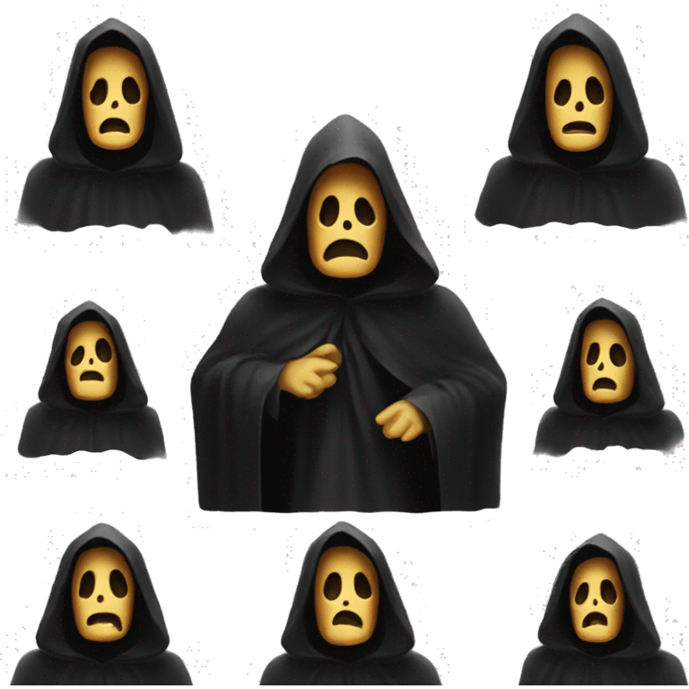 Ghostface from the scream movie dressed in black cloak emoji