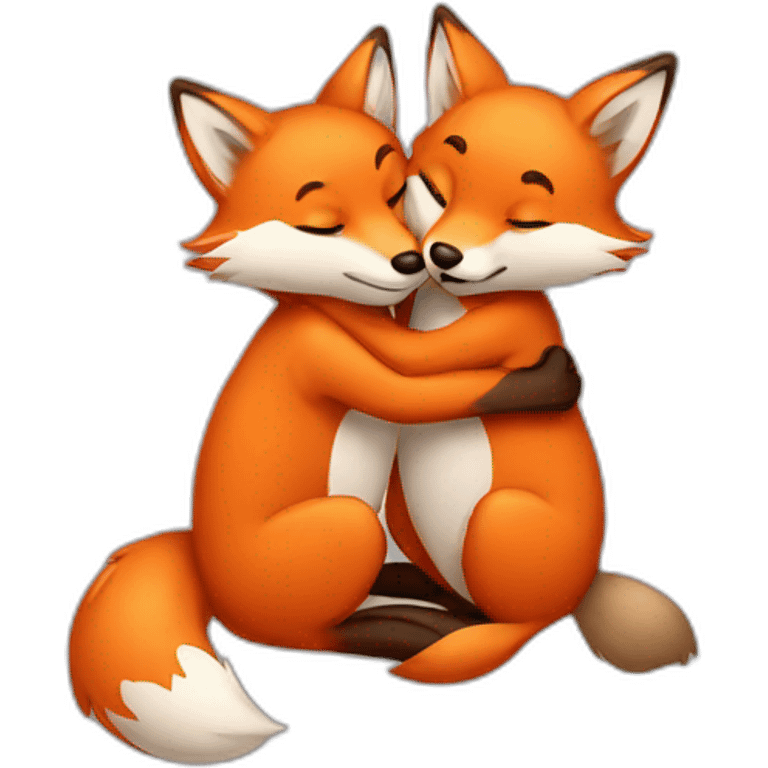 Foxes hugging emoji