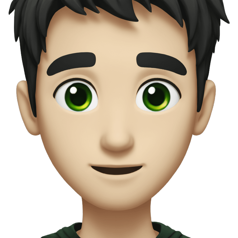 Harry potter face with green eyes and black hair. With his scar in emoji