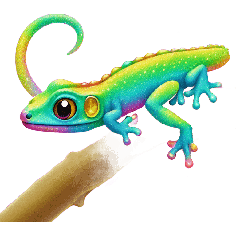 Lisa frank glitter￼ gecko  emoji