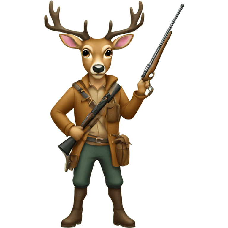 Deer as a hunter with musket emoji