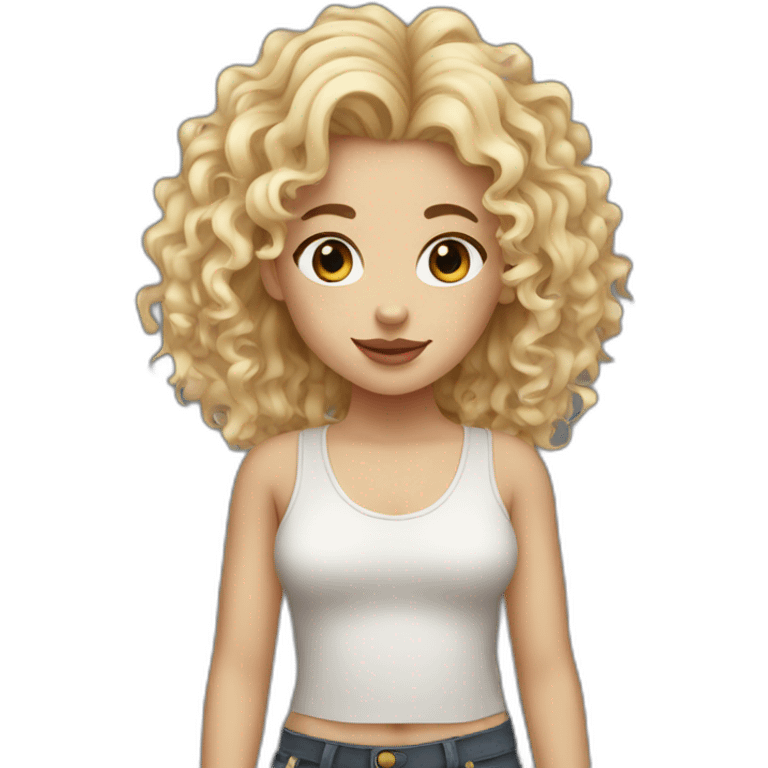 Blondie curly girl with cow emoji