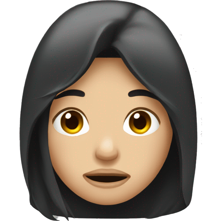 women with dark long hair is crying  emoji