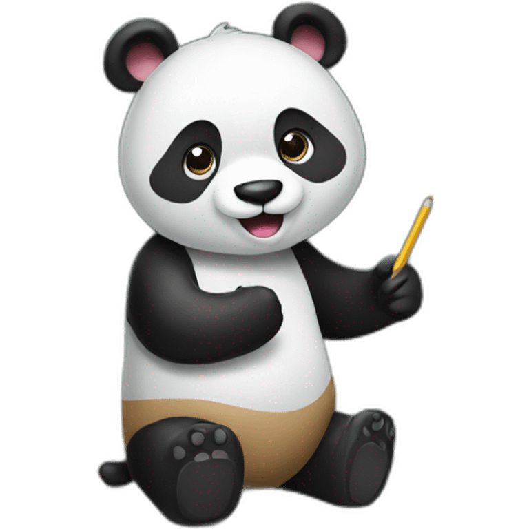 a panda teaching with a chalkboard emoji