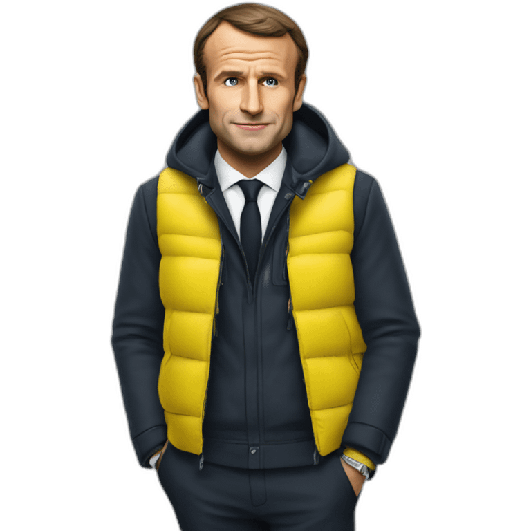 Macron avec un gilet jaune  emoji