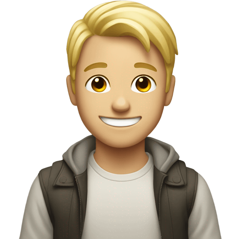 blonde boy smiling indoors emoji