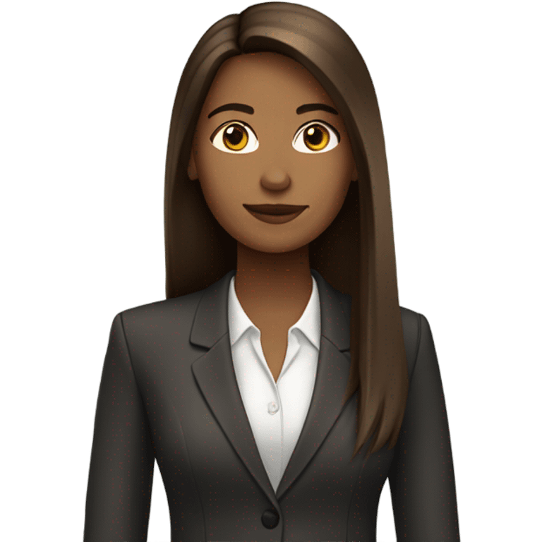 business woman long straight brown hair emoji