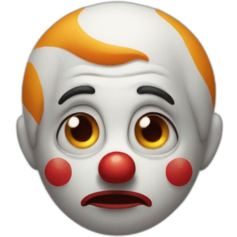 sad face clown nervous emoji