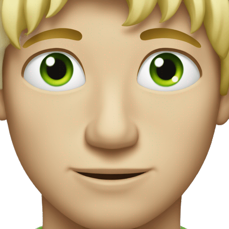 Blond guy green eyes emoji