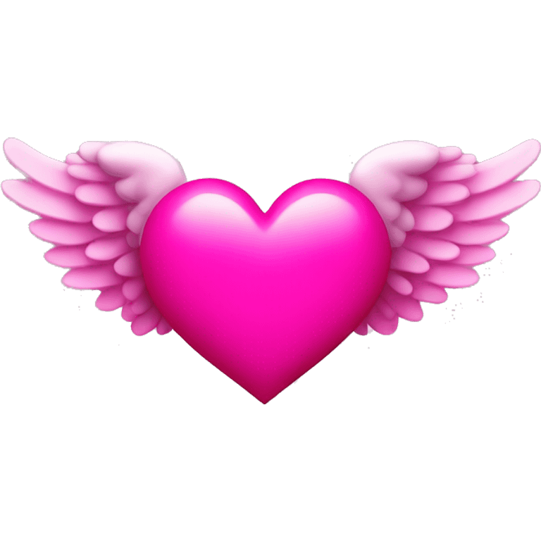 hot pink heart with halo and wings  emoji