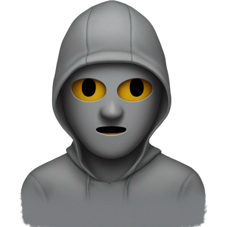  man with a grey hoodie on and ski mask emoji