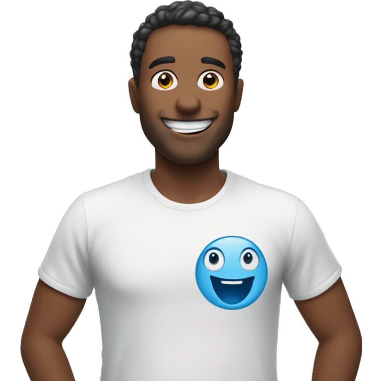 Man smiling with a smurk emoji